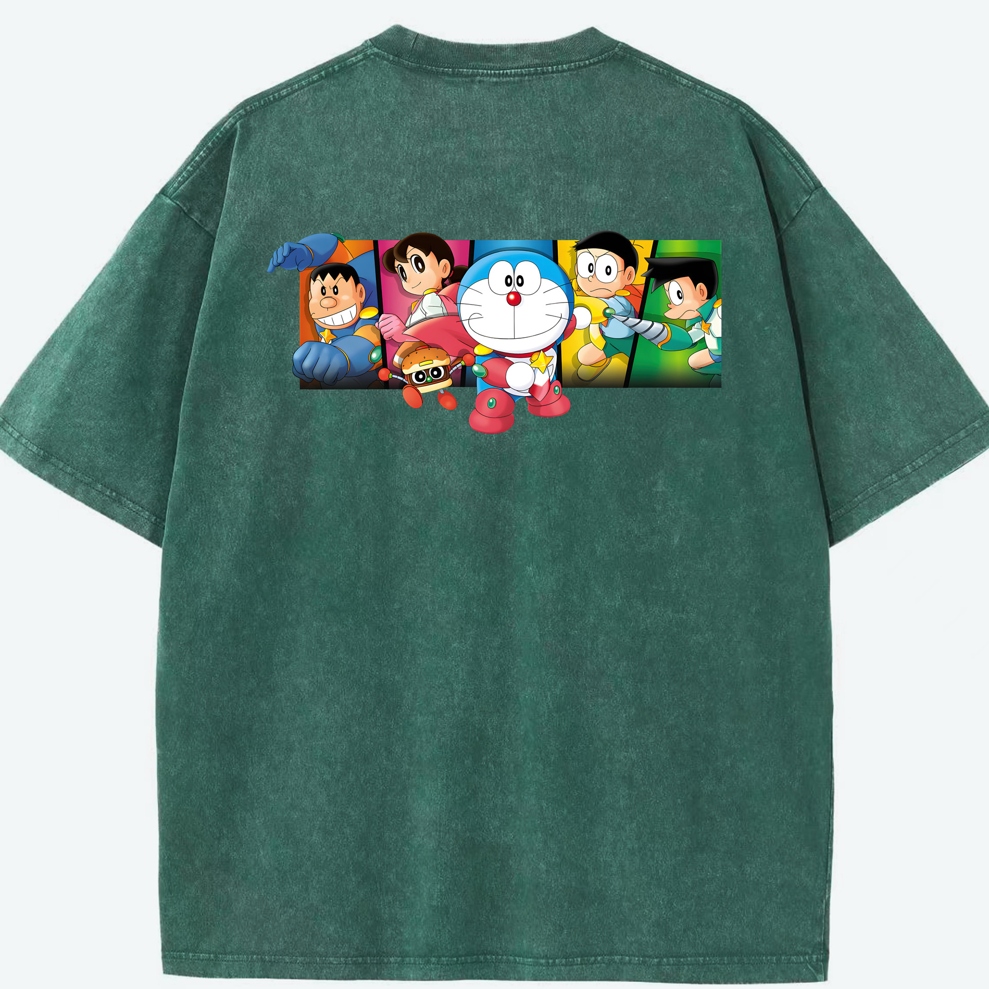 （画像用） ドラえもん Doraemon 綿100% ヴィンテージ風 半袖Tシャツ（背面プリント）